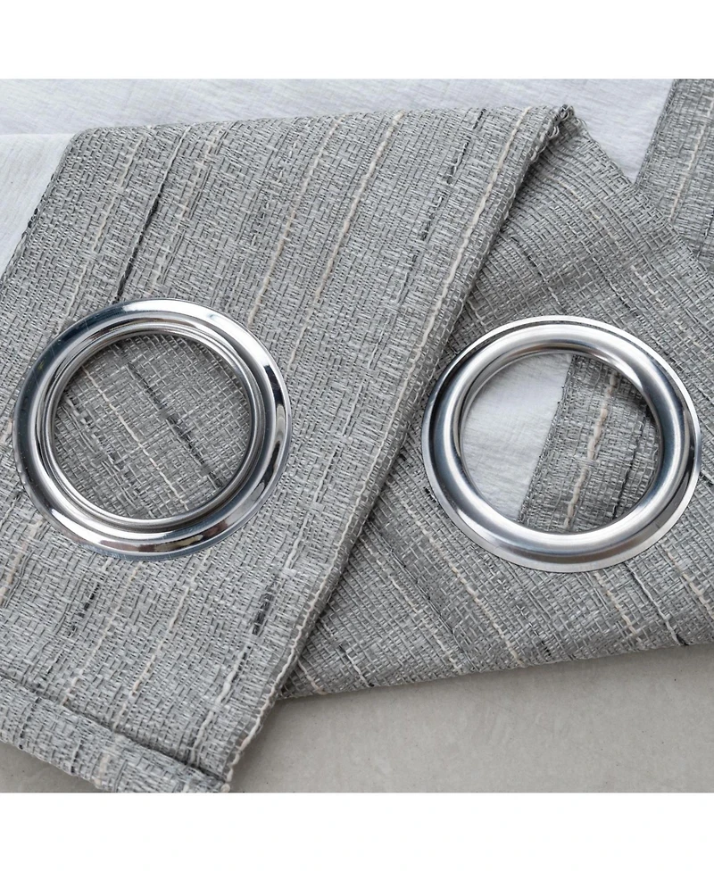 Rt Designer Collection Kensington Jacquard Foam Backed Luxurious Decorative Grommet Curtain Panel 54" x 84" Grey