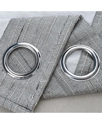 Rt Designer Collection Kensington Jacquard Foam Backed Luxurious Decorative Grommet Curtain Panel 54" x 84" Grey