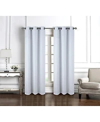 Rt Designer Collection Barnet Jacquard Luxurious Decorative Grommet Curtain Panel 54" x 84" Blue