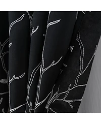 Rt Designer Collection Luciana Embroidered Blackout Luxurious Decorative Grommet Curtain Panel 54" x 90" Black