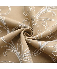 Rt Designer Collection Kimber 2 Pack Embroidered Blackout Luxurious Decorative Grommet Curtain Panel 36" x 84" Taupe