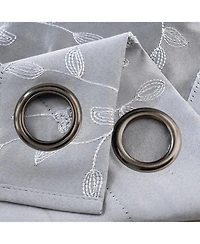 Rt Designer Collection Lilian 2 Pack Embroidered Blackout Luxurious Decorative Grommet Curtain Panel 36" x 84" Silver