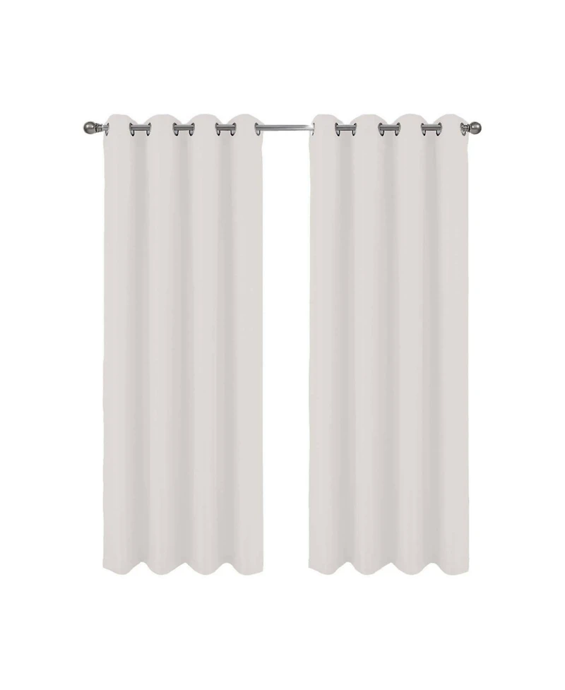 Rt Designer Collection Cindy Textured 2 Pack Grommet Curtain Panel 36" x 84" White
