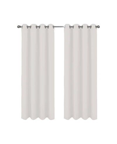 Rt Designer Collection Cindy Textured 2 Pack Grommet Curtain Panel 36" x 84" White