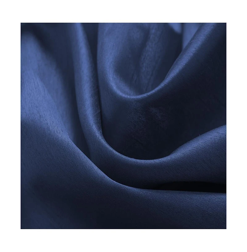 Rt Designers Collection Nikki Premium Rod Pocket Curtain Panel 54" x 84" Navy