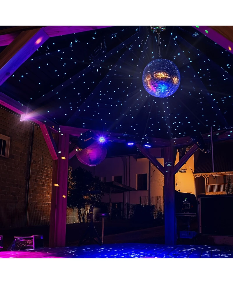 Yescom 12" Large Disco Ball with Motor and Lights 6RPM Rotator & 2PCS 3W Rgb Spotlights for 70s 80s Party Dj Bands Studio Event