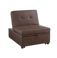 Powell Boone Sofa Bed, Brown Faux Leather