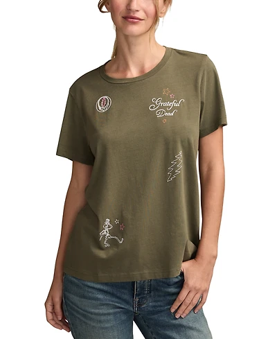 Lucky Brand Women's Grateful Dead Multi Hit Classic Crewneck T-Shirt
