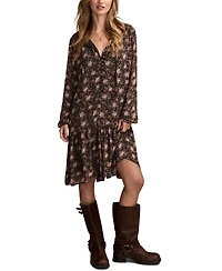 Lucky Brand Women's Dropped Waist Floral Mini Dress