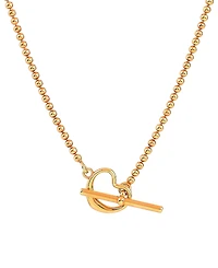 Giani Bernini Primavera Gold Over Silver Heart Toggle Bead Necklace