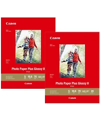 Canon 2 Pack Pp-301 Photo Paper Plus Glossy Ii Inkjet Paper, 10.6 mil, 265 gsm, 8.5x11", 20 Sheet Pack
