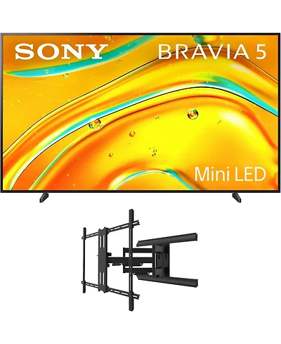 Sony K98XR50 98 Inch Bravia Mini Led 4K Hdr Tv with a Kanto PMX800 Full Motion Dual Stud Mount (2025)