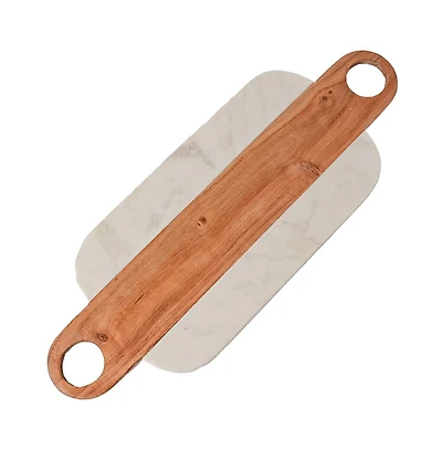 Verve Culture Marble Serving Board with Hole Handles