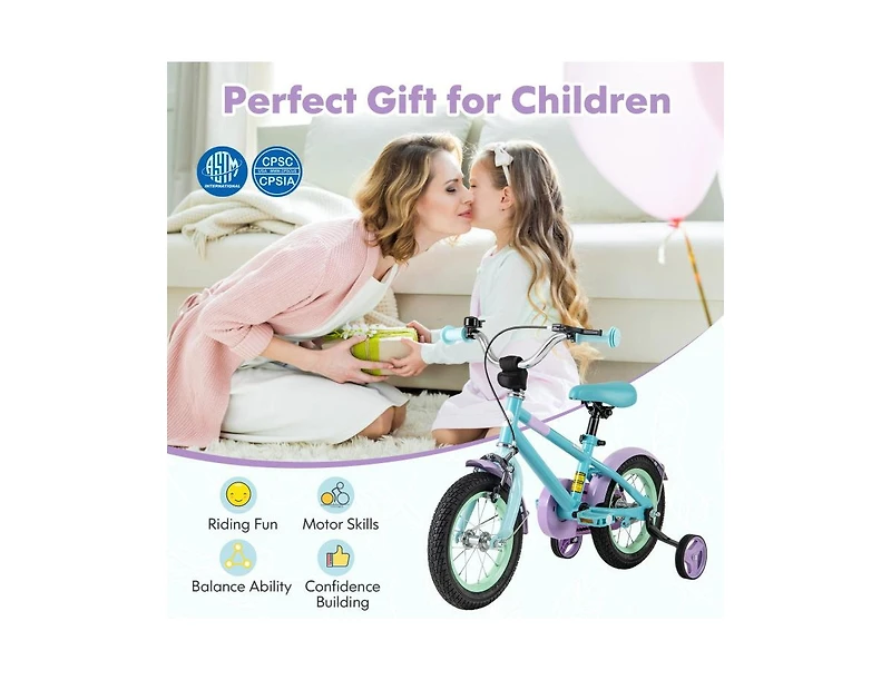 Sugift 12-Inch Kids Bike with Adjustable Handlebar and Saddle
