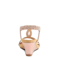 Patrizia Women's Shining Slip-On Wedge Sandals with Crystal Cut-Out Design