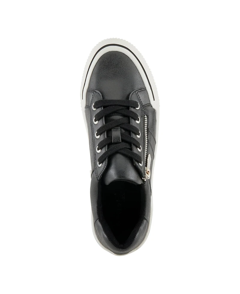 Patrizia Women's Darah Lace-Up Sneakers with Side Zipper and Metallic Accents