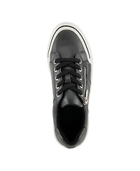 Patrizia Women's Darah Lace-Up Sneakers with Side Zipper and Metallic Accents