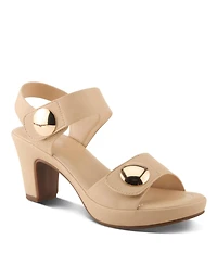 Patrizia Women's Dade Metallic Button Platform Sandals with Adjustable Straps
