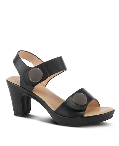 Patrizia Women's Dade Metallic Button Platform Sandals with Adjustable Straps