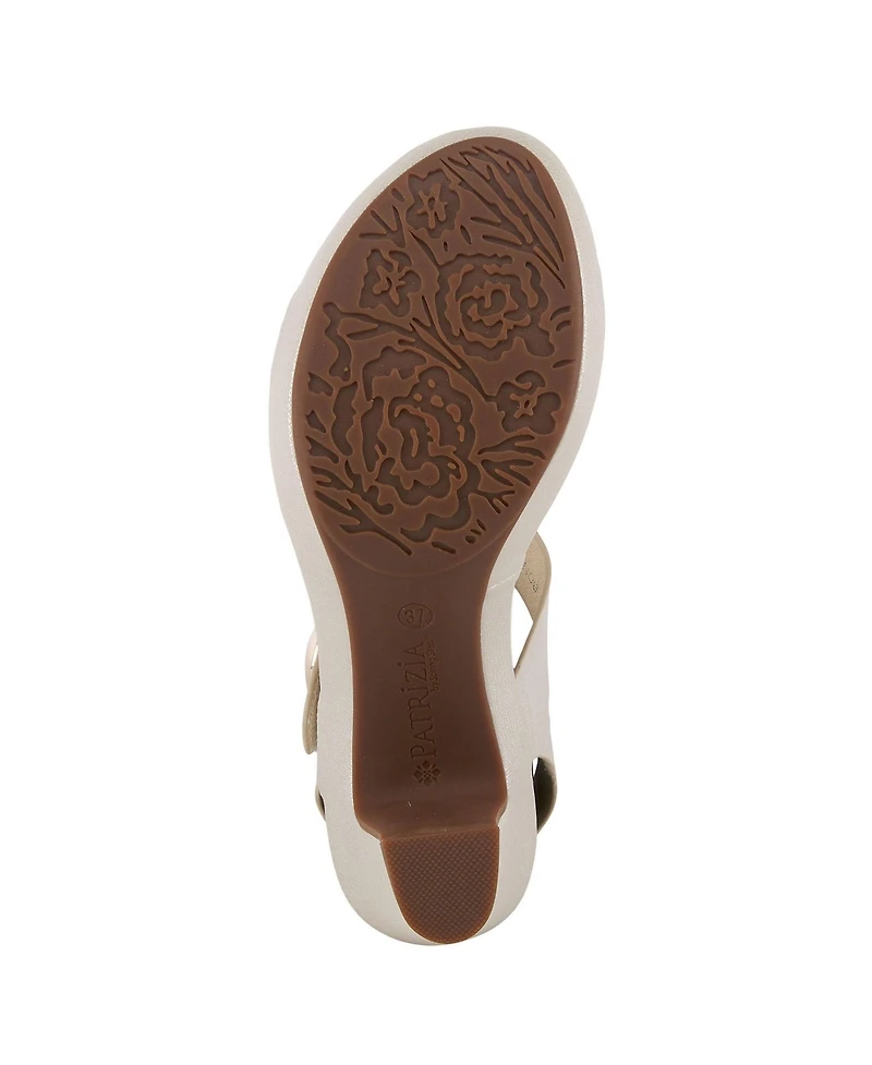 Patrizia Women s Dade Two-Piece Platform Sandals with Accent Buttons and Adjustable Straps