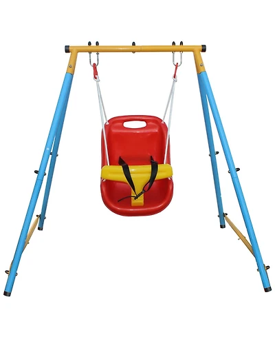 Streamdale Furniture Boys Metal Swing Set with Safety Belt