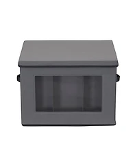 Household Essentials Tall Wine and Bottle Storage Chest, Gray