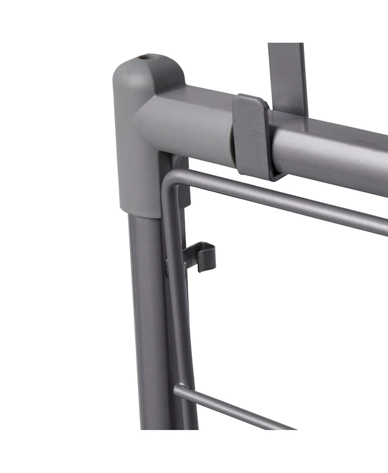 Household Essentials Metal Expandable Over the Door Drying Rack, Grey