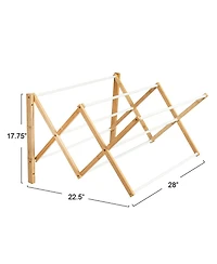 Household Essentials and Metal Wall Mount Extendable Drying Rack, Compact Upscale Laundry Rack with 8 Dowels, White