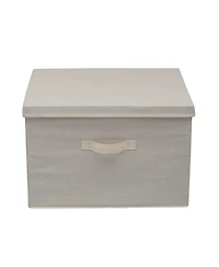 Household Essentials Wide Storage Box With Lid Box, 15"x18.5"x12", Natural