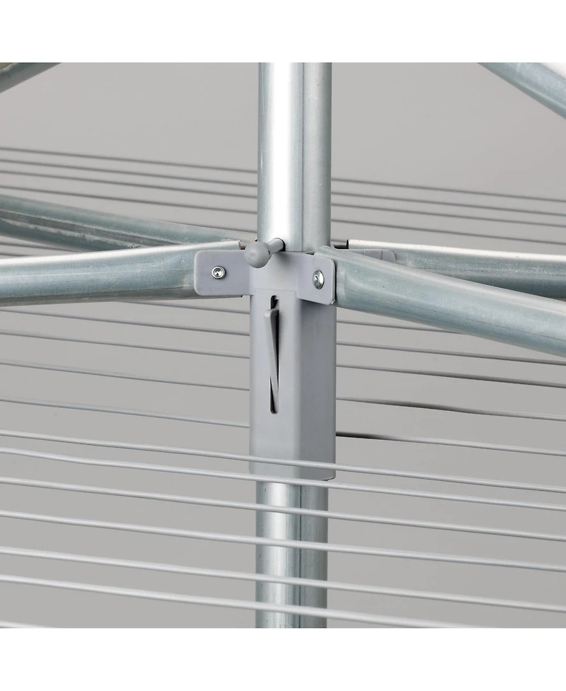 Household Essentials Parallel Clothesline Outdoor Dryer, 30 Lines with 210 Feet of Drying Space, Silver