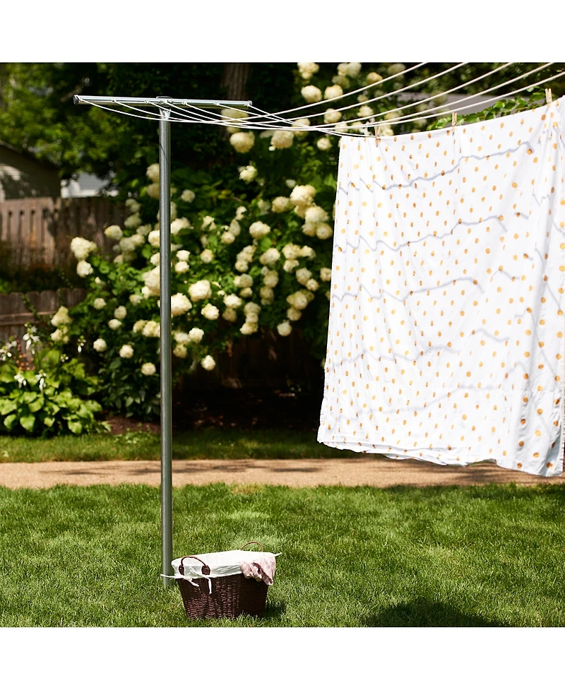 Household Essentials Galvanized Steel Onepiece Pole Clothesline T-Post