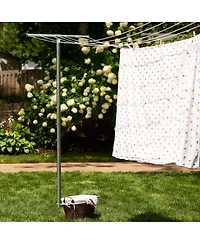 Household Essentials Galvanized Steel Onepiece Pole Clothesline T-Post