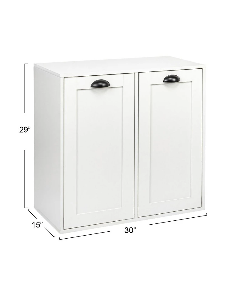 Household Essentials Laundry Sorter Cabinet, Scandi White Finish