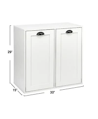 Household Essentials Laundry Sorter Cabinet, Scandi White Finish