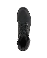 Patrizia Women s Jordyn Faux Fur Trim Lace-Up Booties with Zipper Closure