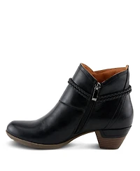 Patrizia Women's Stacked Heel Decorative Lace Detail Ankle Booties