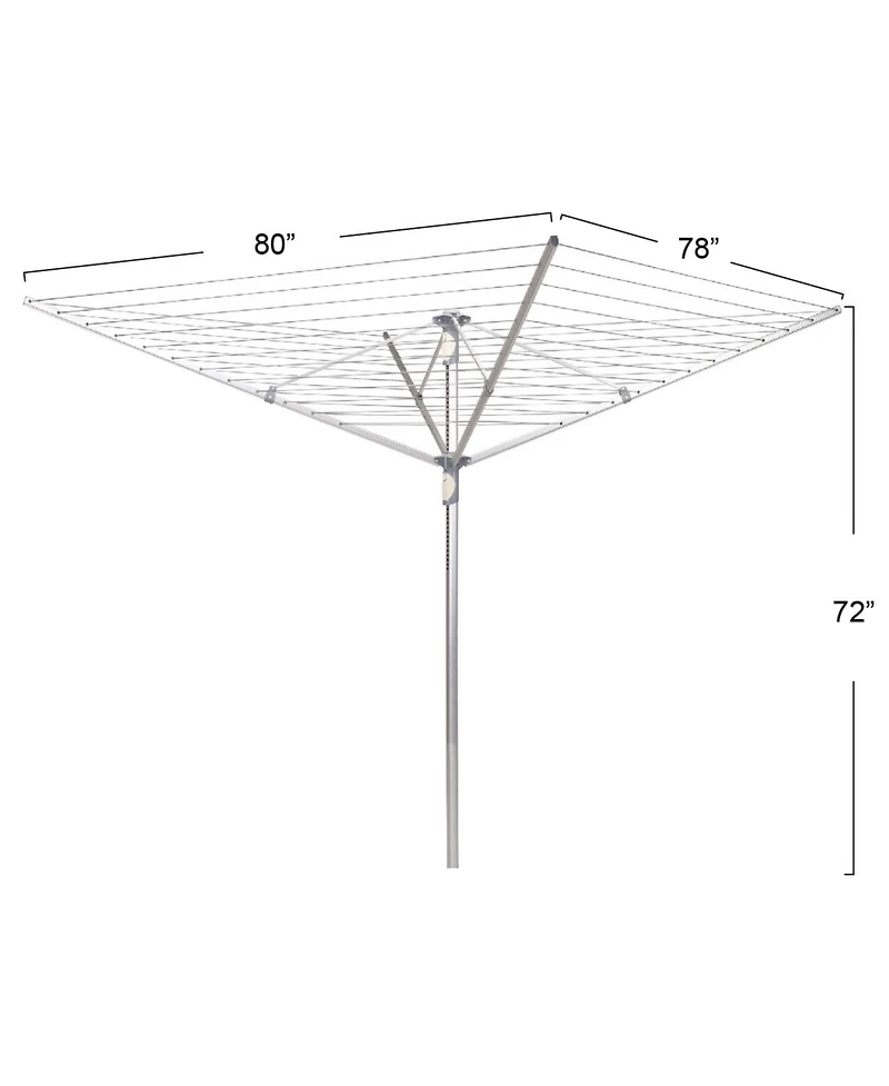 Household Essentials Umbrella Clothesline Dual Height Dryer, 192 Feet of Hanging Line