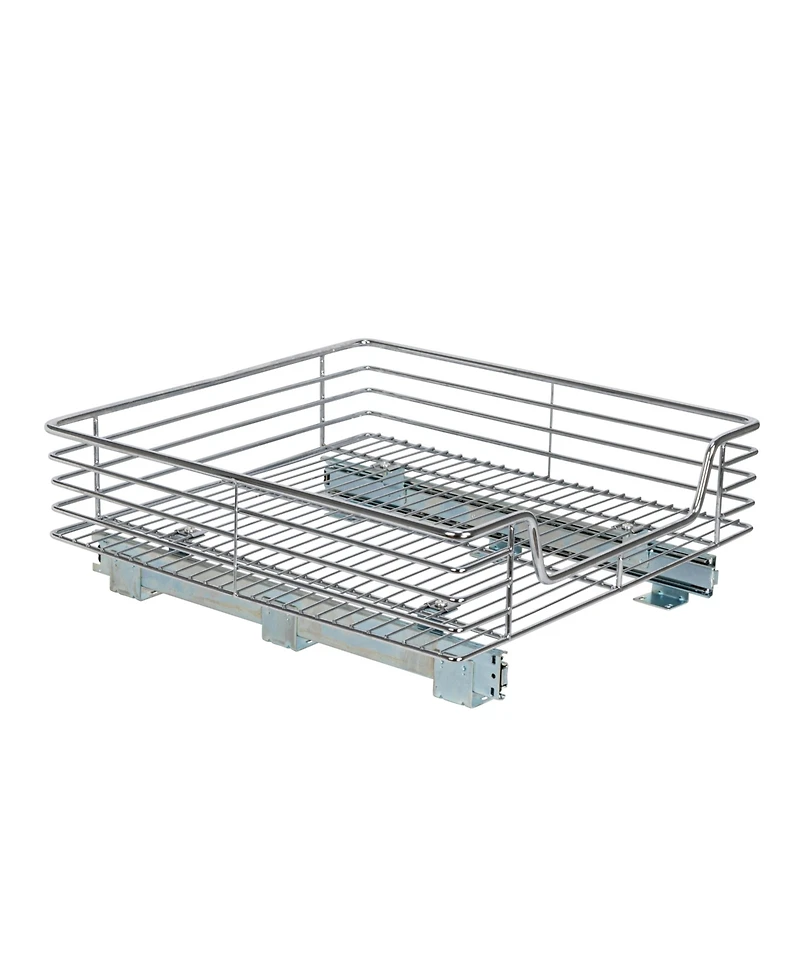 Household Essentials Glidez 20" W Steel Pull-Out Storage Organizer, 1-Tier Design, Chrome