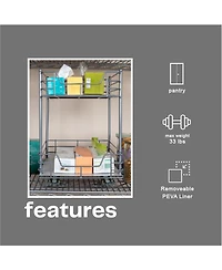 Household Essentials Glidez Steel Pull-Out Storage Organizer, 2-Tier Design, Brushed Silver