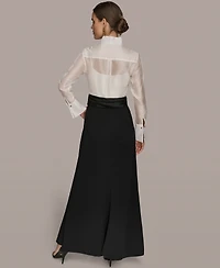 Donna Karan New York Women's V-Neck Long-Sleeve Maxi Dress