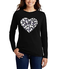 La Pop Art Women's Dog Heart Word Long Sleeve T-Shirt