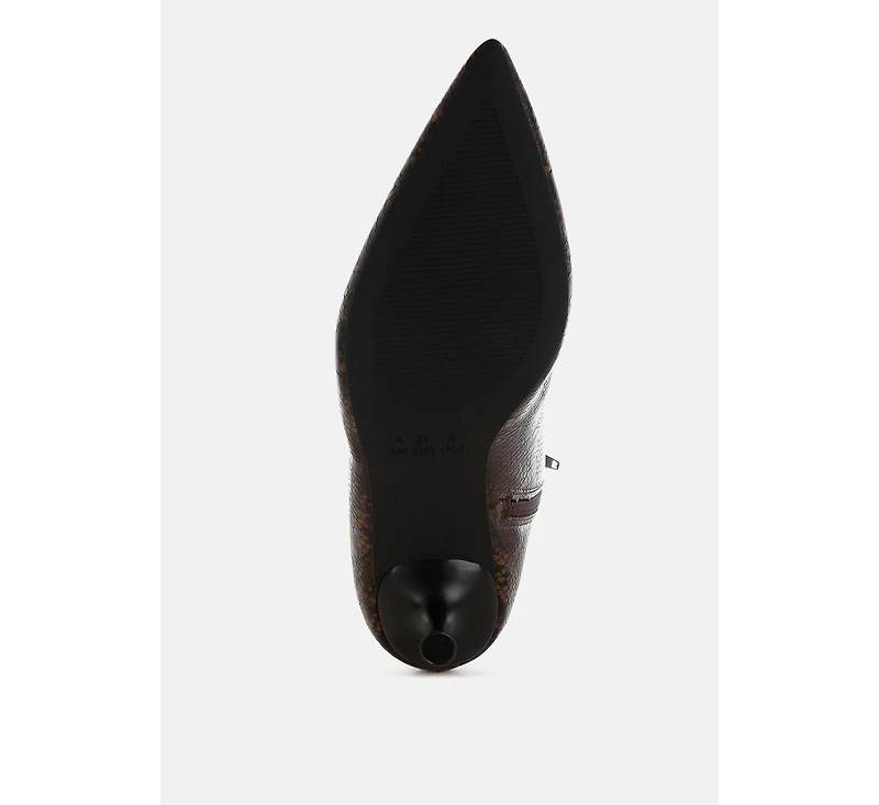 Thymus Faux Leather Kitten Heel Boots