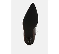 Thymus Faux Leather Kitten Heel Boots