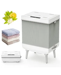 Sugift Bamboo Shower Seat Bench with Underneath Storage Shelf