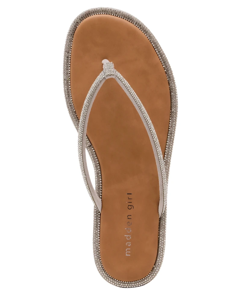 Madden Girl Women's Aaliyah Rhinestone Thong Flat Sandals