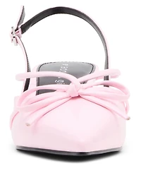 Madden Girl Women's Vixen Bow Slingback Kitten Heel Pumps
