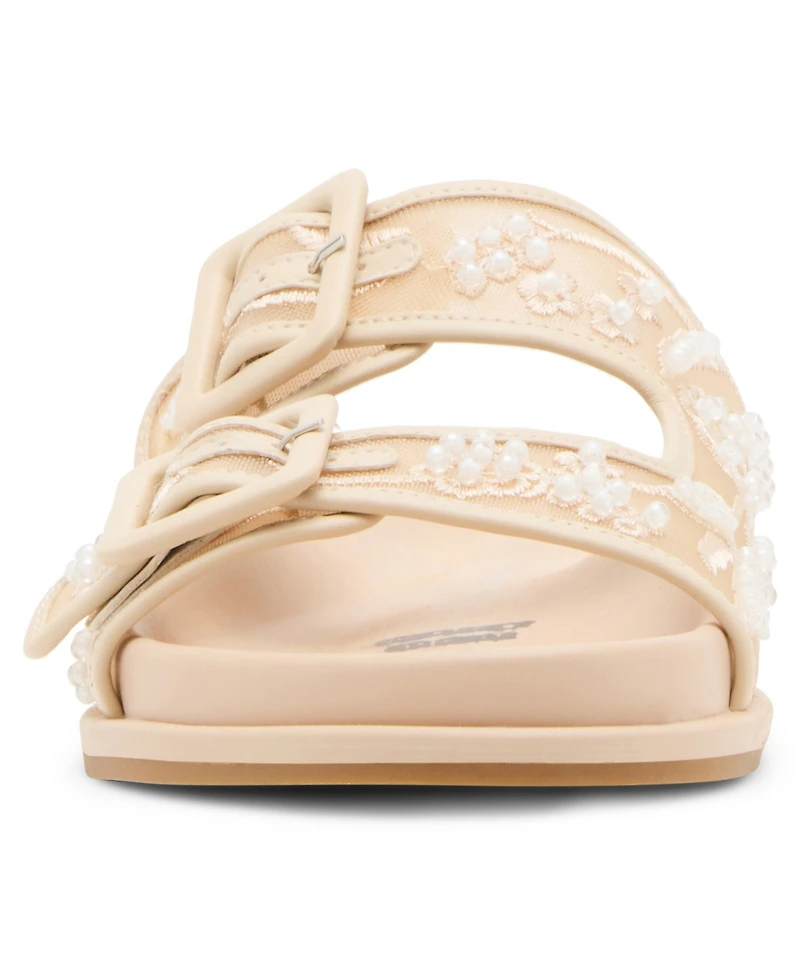 Madden Girl Women's Petunia Floral Mesh Footbed Round Toe Sandals