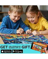 Quokka 100 Piece Puzzles for Kids Ages 6-8 – Intricately Illustrated Safari Animals Puzzle 8-10 Educational Busyland Gam