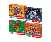 Quokka Shimmer Puzzles for Kids – 4-Pack Dragon, Rocket, Firetruck & Dinosaur Children's Game