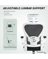 Homcom Ergonomic Office Chair, Mesh Desk Chair with Lumbar Support,